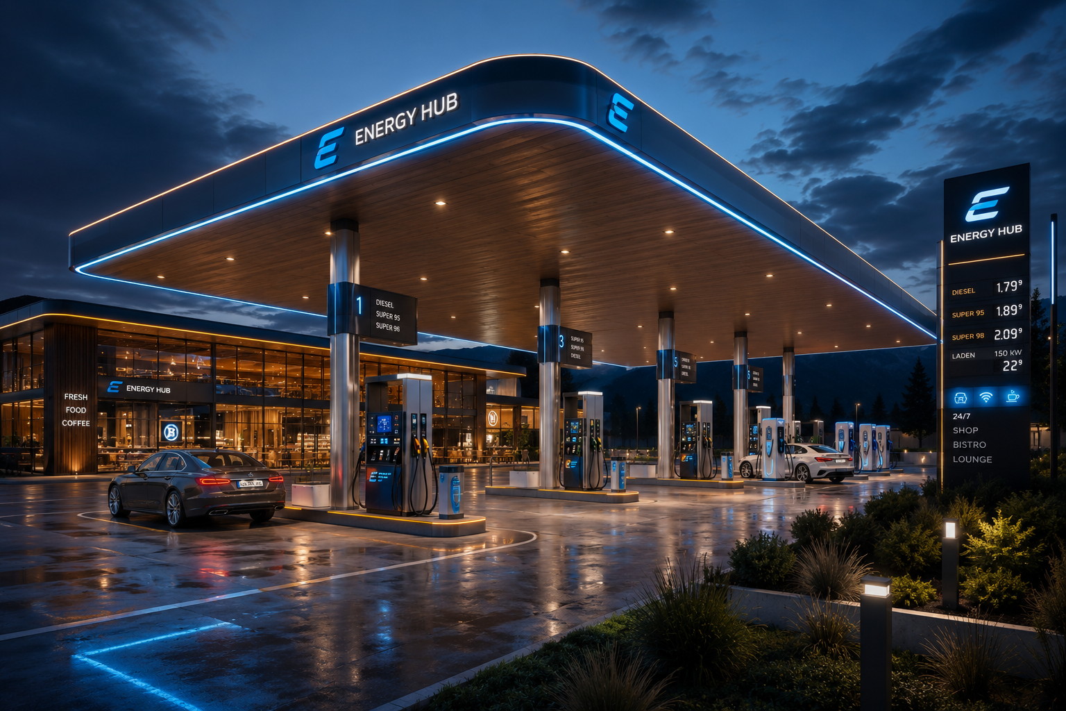 Tankstelle · Rast